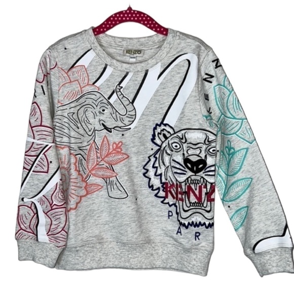 Kenzo Tiger Elephant Jungle Sweatshirt Size 6 - Picture 1 of 9